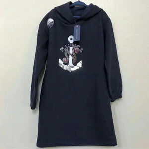 Nautica Girls’ 6Y Sequin Anchor Hooded Sweatshirt Dress - BRAND NEW!!